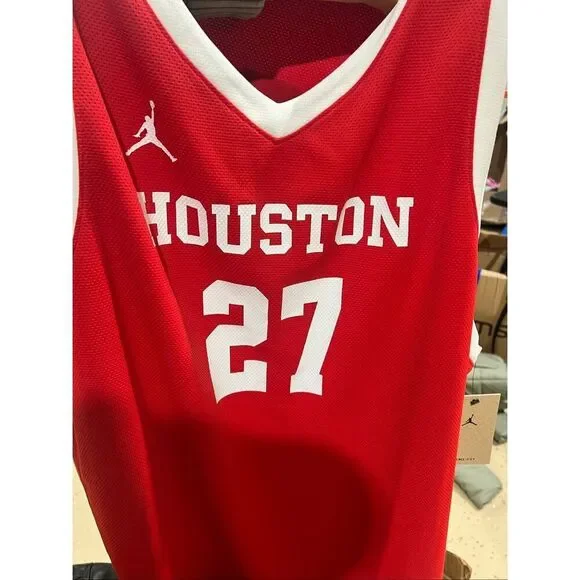 Nike NWT Jordan Houston Cougars #27 Replica Basketball Jersey Red 2XL - Picture 3 of 5